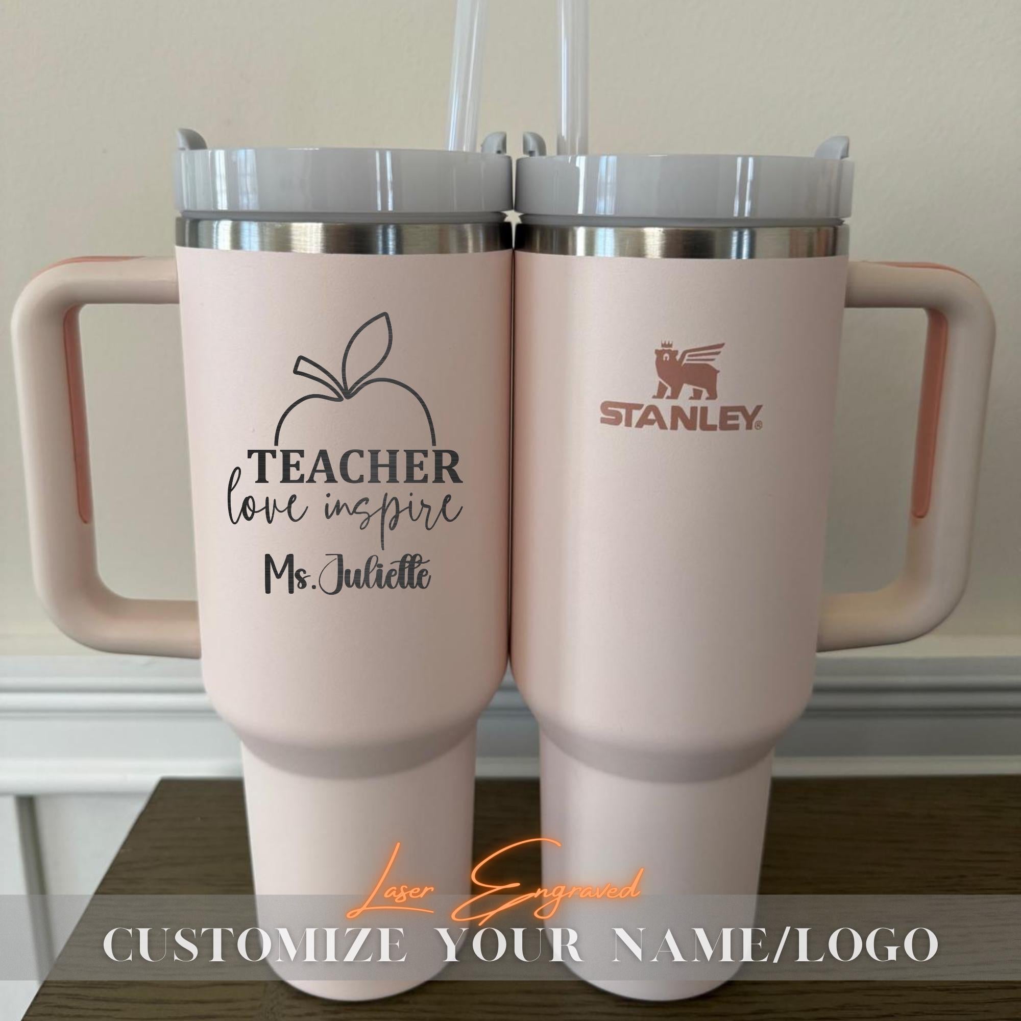 Bulk Custom Stanley 40oz Tumbler Teacher Gift - Personalized Laser Engraved Name - Insulated Cup for Educators, Professors, School, Tutor
