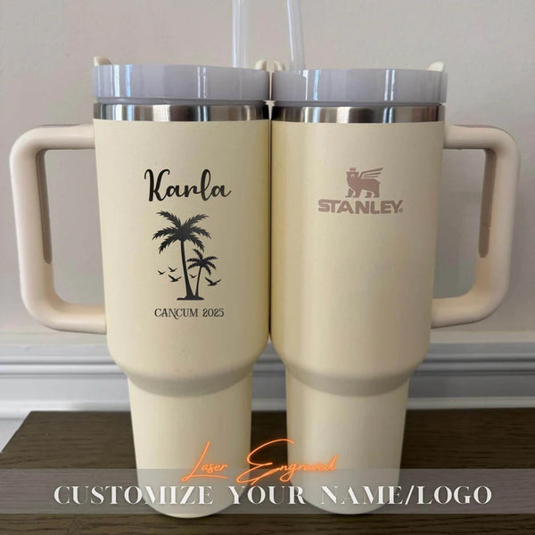Personalized 40oz Tumbler, Bridesmaid Gifts, Custom Travel Mug, Laser Engraved Cup, Girls Trip Gift, Insulated Stainless Steel