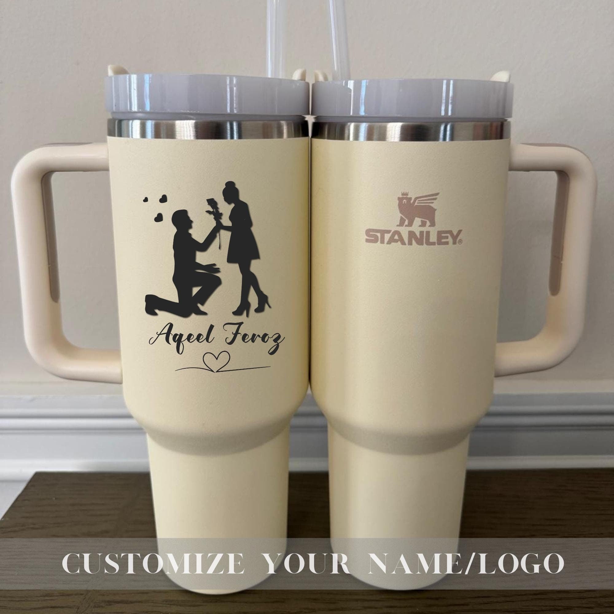 Personalized Valentine's Day Stanley 40oz Cup - Valentines gift for boyfriend & Girlfriend - Anniversary Gifts - Wedding Bridesmaid Gifts