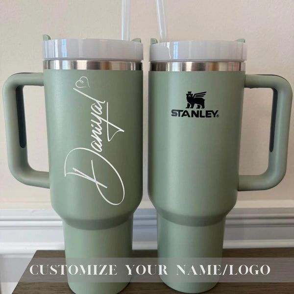 Personalized Stanley 40oz Tumblers With Names, Insulated Travel & Hiking Mug, Custom 40oz Tumbler, Engraved 40oz Tumbler, Bridesmaid Gift