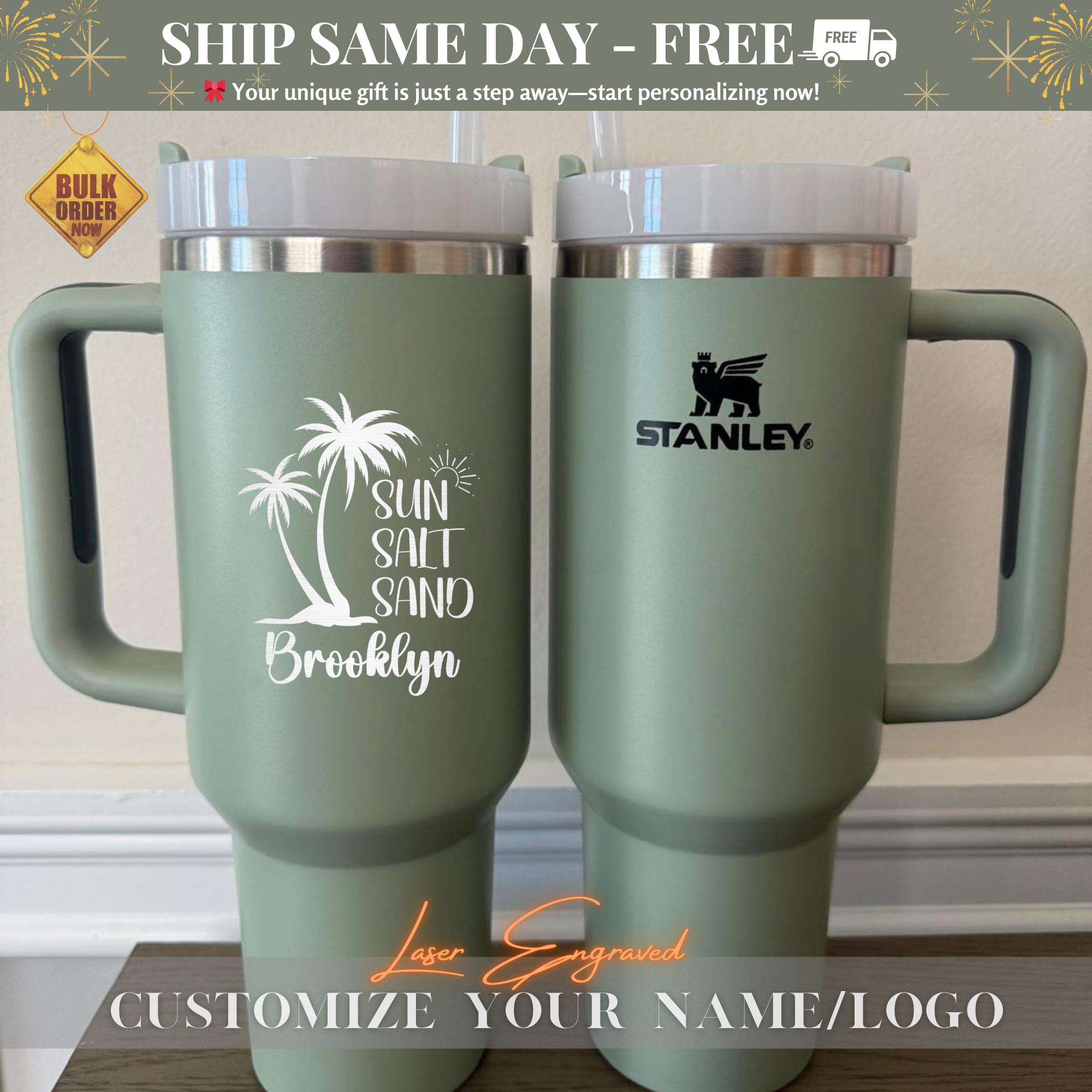 Personalized Stanley Cup 40oz - Engraved Name Tumbler - Summer Vacation Gift, Beach Party, Custom WaterTok Gift for Her/Him