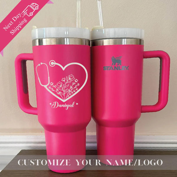 NURSE TUMBLER, CUSTOMIZED Tumbler, Pink Tumbler Wrap, Personalize Nurse Tumbler, Nurse Appreciation Tumbler, Custom Gift for Nurse Mom
