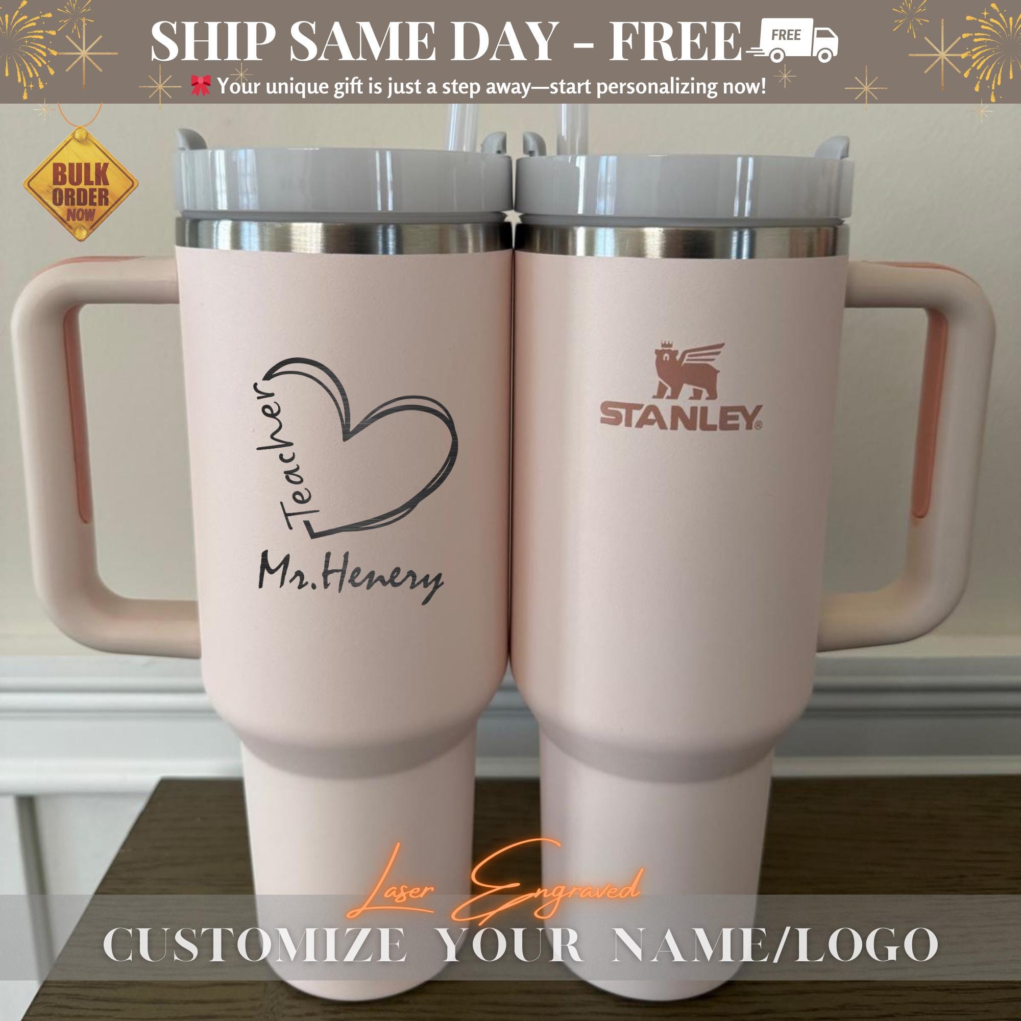 Teacher Gift - Personalized Stanley Tumbler Gift for Teacher - Custom Teacher Name Gift - Teacher Appreciation Gift - End of Year Teacher