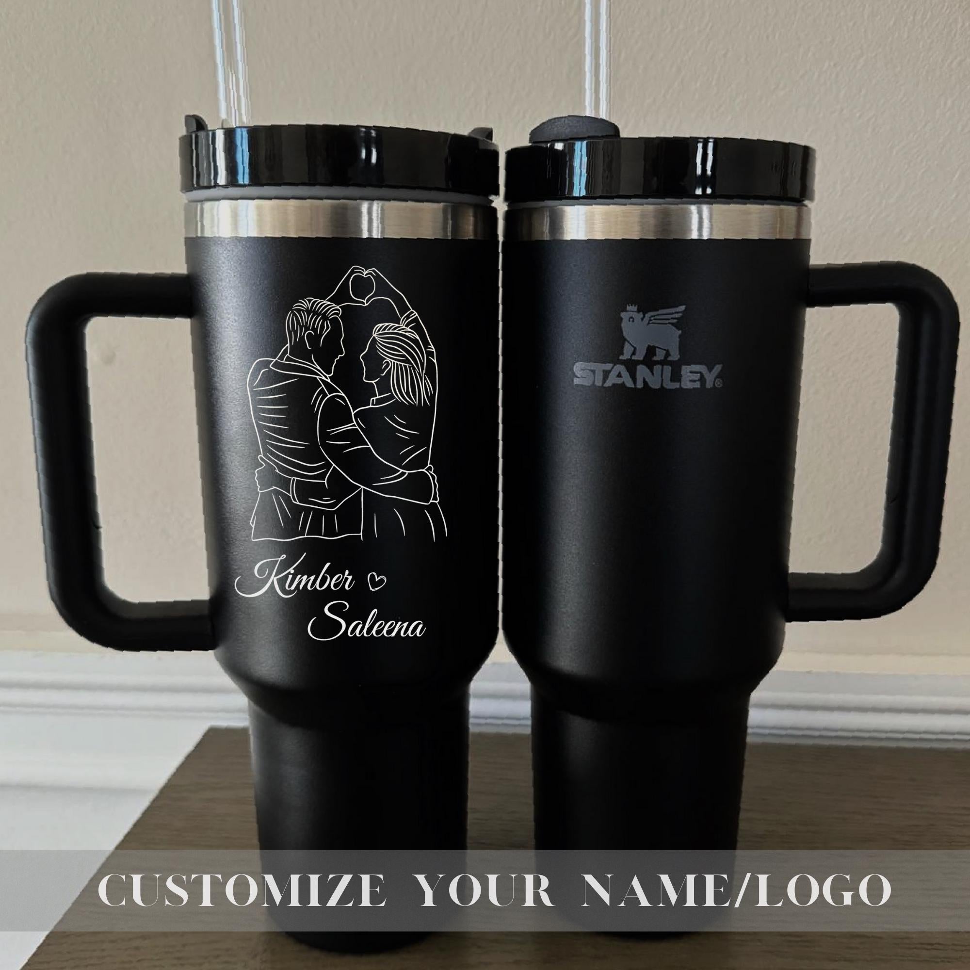 Custom Stanley 40oz Cup Valentine Day Gift - Anniversary Gifts - Romantic Gift for Couple - Gift for Him - Names and Date - Galentine Gifts