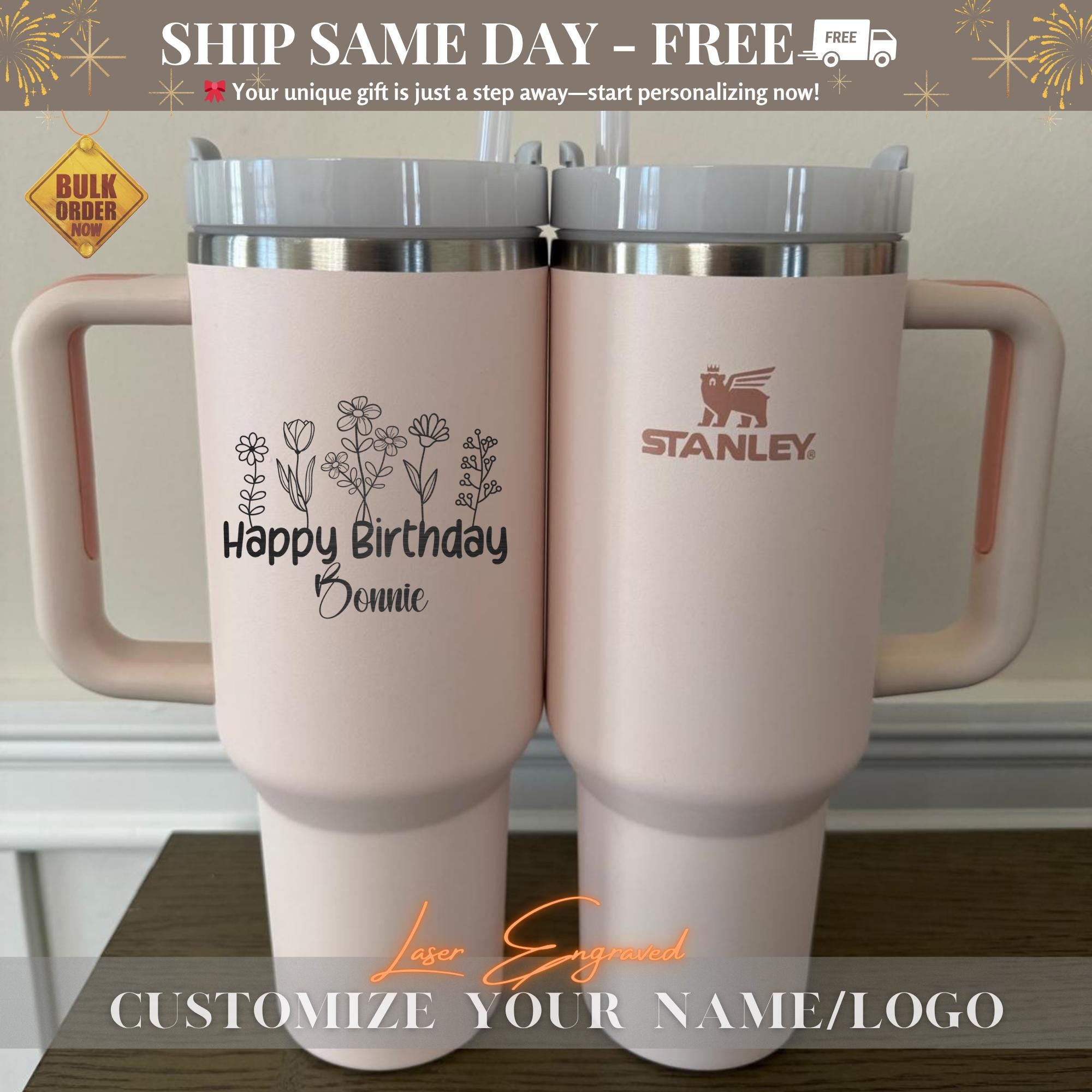 Personalized Stanley 40oz Tumbler For Birthday Gift, Custom 40oz Tumblers , Engraved 40oz Tumbler, Laser Engraved Stanley, Christmas Gifts