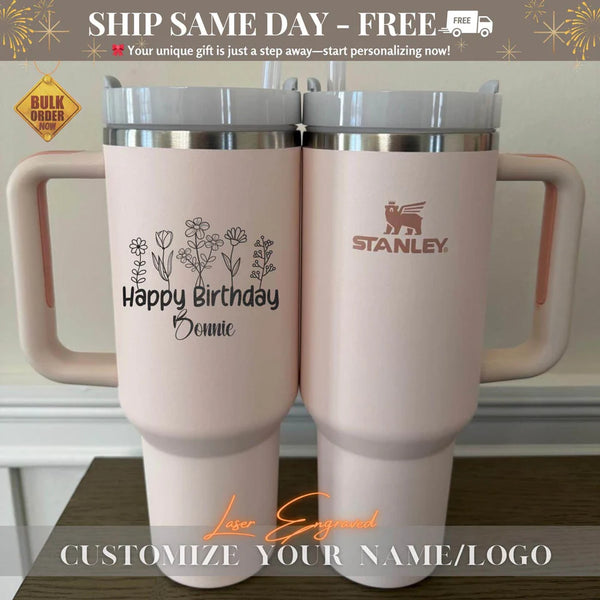 Personalized Stanley 40oz Tumbler For Birthday Gift, Custom 40oz Tumblers , Engraved 40oz Tumbler, Laser Engraved Stanley, Christmas Gifts