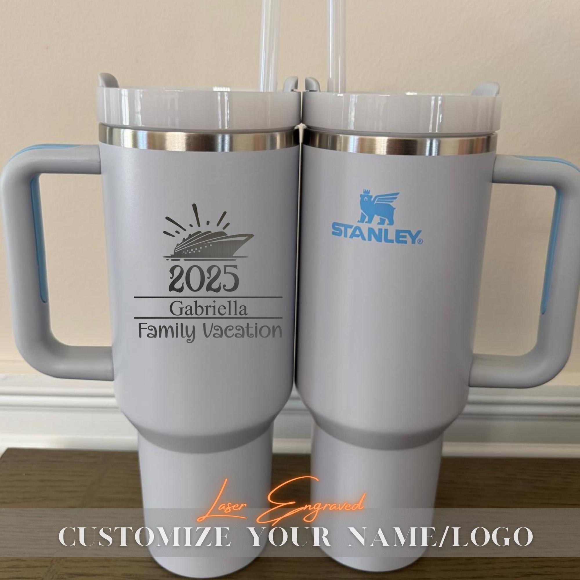 Cruise Family ship party gifts, Personalized Stanley 40oz Tumbler, Custom Travel Mug, Laser Engraved Tumbler, Stainless Steel water cup Gift