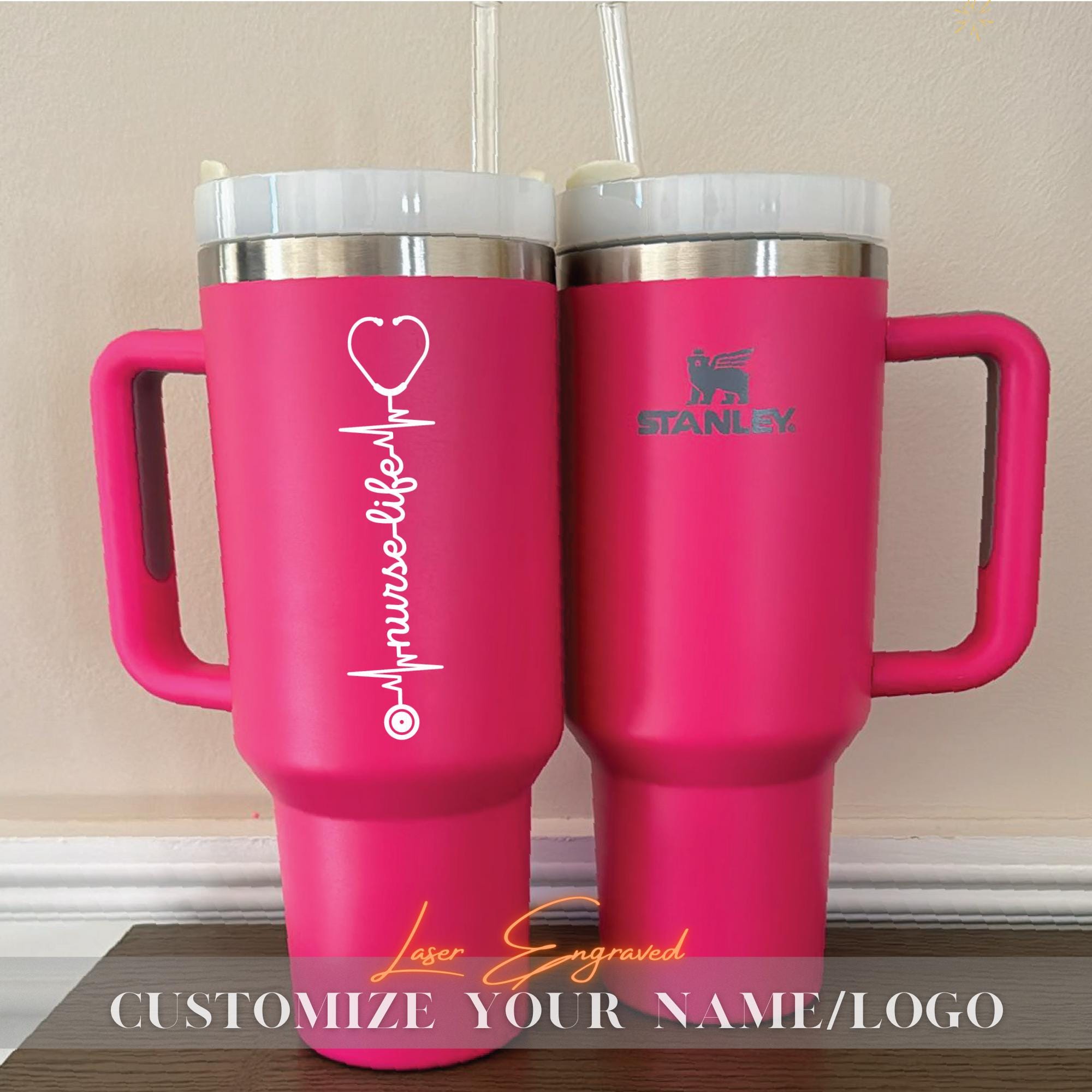 Personalized Stanley 40oz Tumbler for Nurses - Custom Nurse Life Tumbler - Gift for Nurses - Insulated Travel mug - Nurse Appreciation Gifts