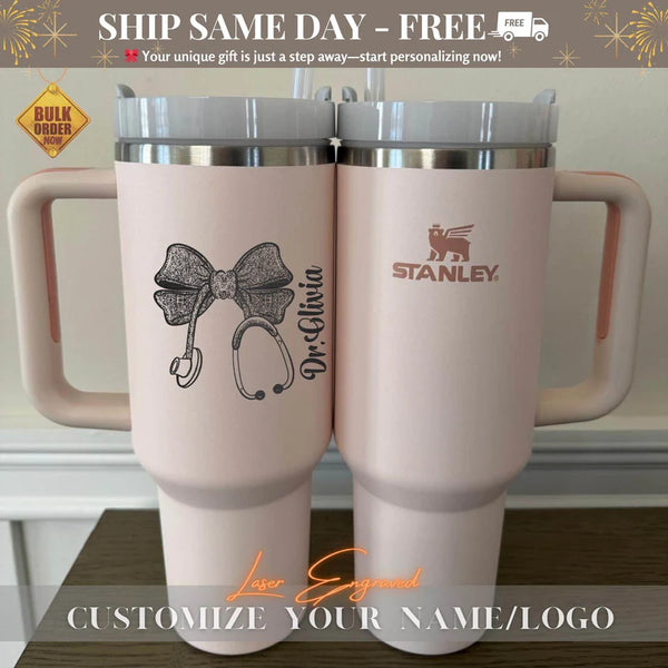 Personalized 40oz Stanley Tumbler for Doctors & Nurses Gift - Custom Engraved Cup - Gift for Medical Professionals - Nurse Appreciation Gift