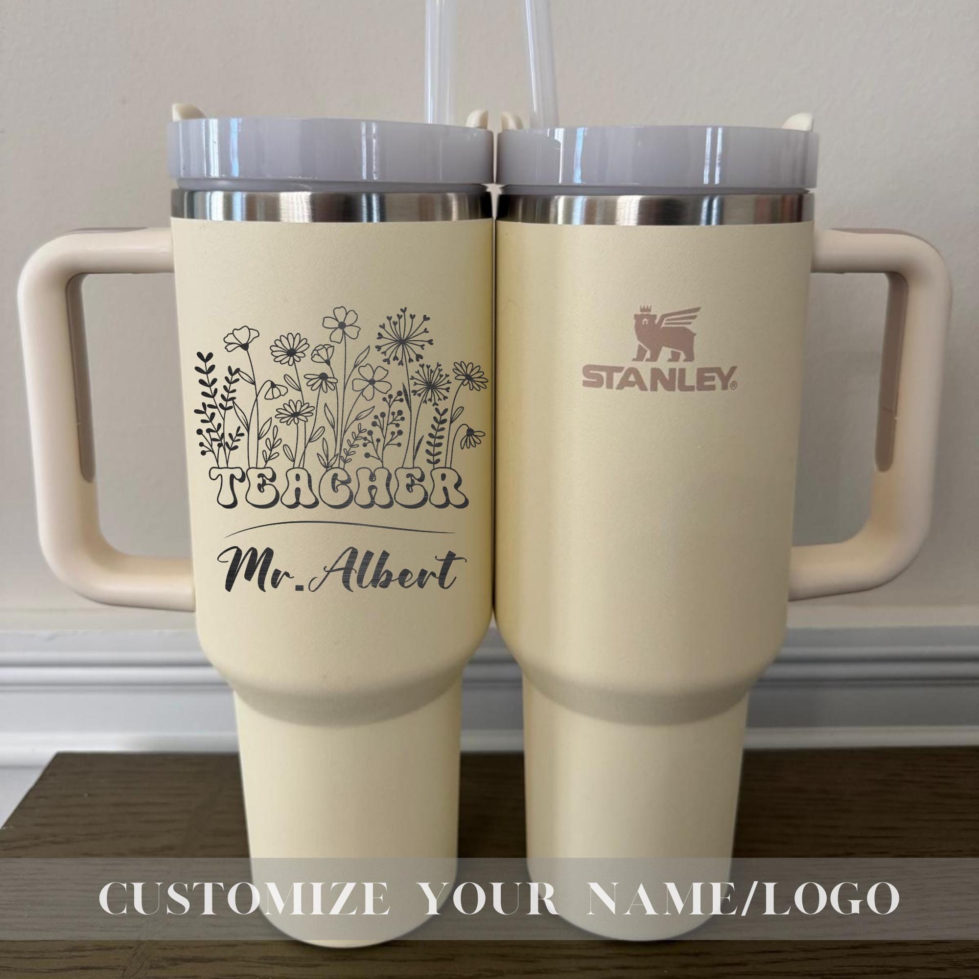 Personalized Engraved Stanley 40oz Tumbler For Teachers, Custom Teacher Stanley Cup With Name, Gift For Teachers, Graduation, Back to School