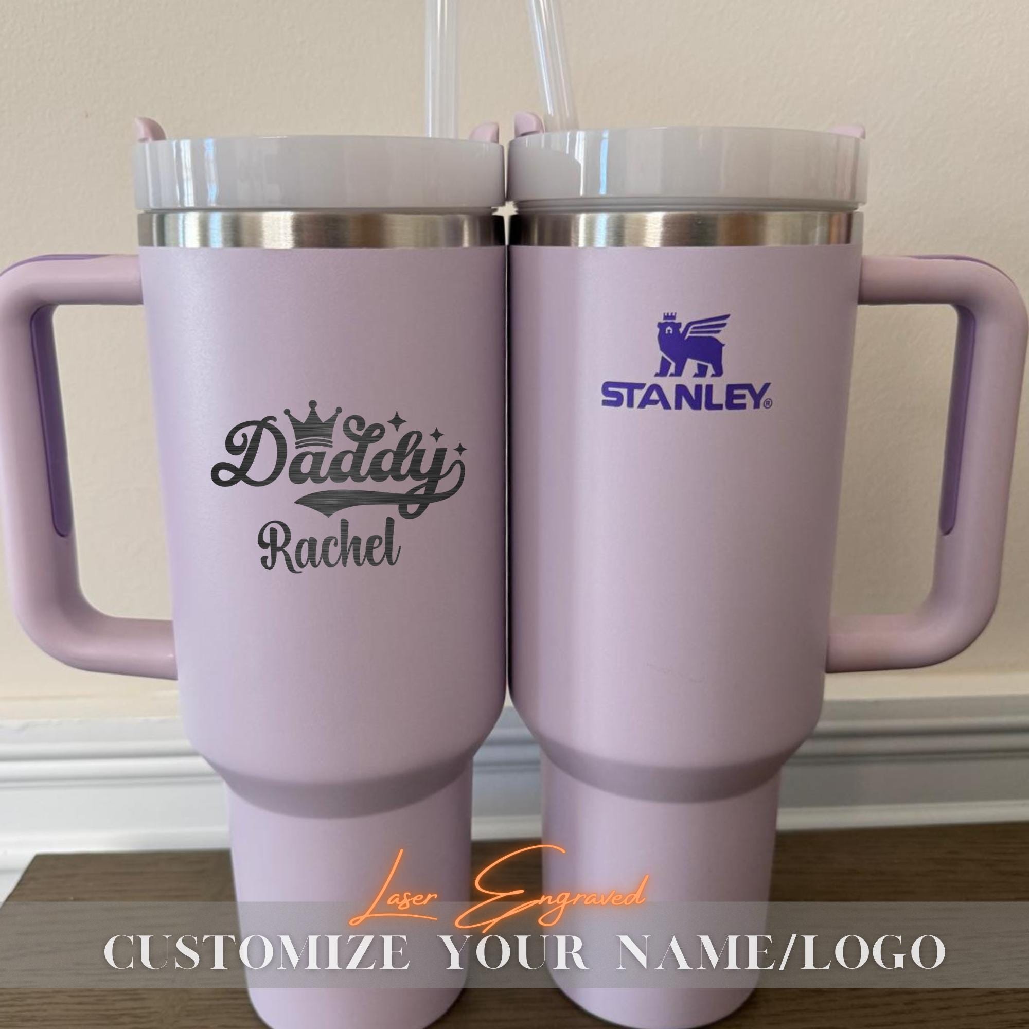 Personalized Daddy Stanley 40oz Tumbler Cup - Custom Engraved Name Mug - Unique Gift for Dad, Husband, Grandpa - Trendy Stanley Cup Gift