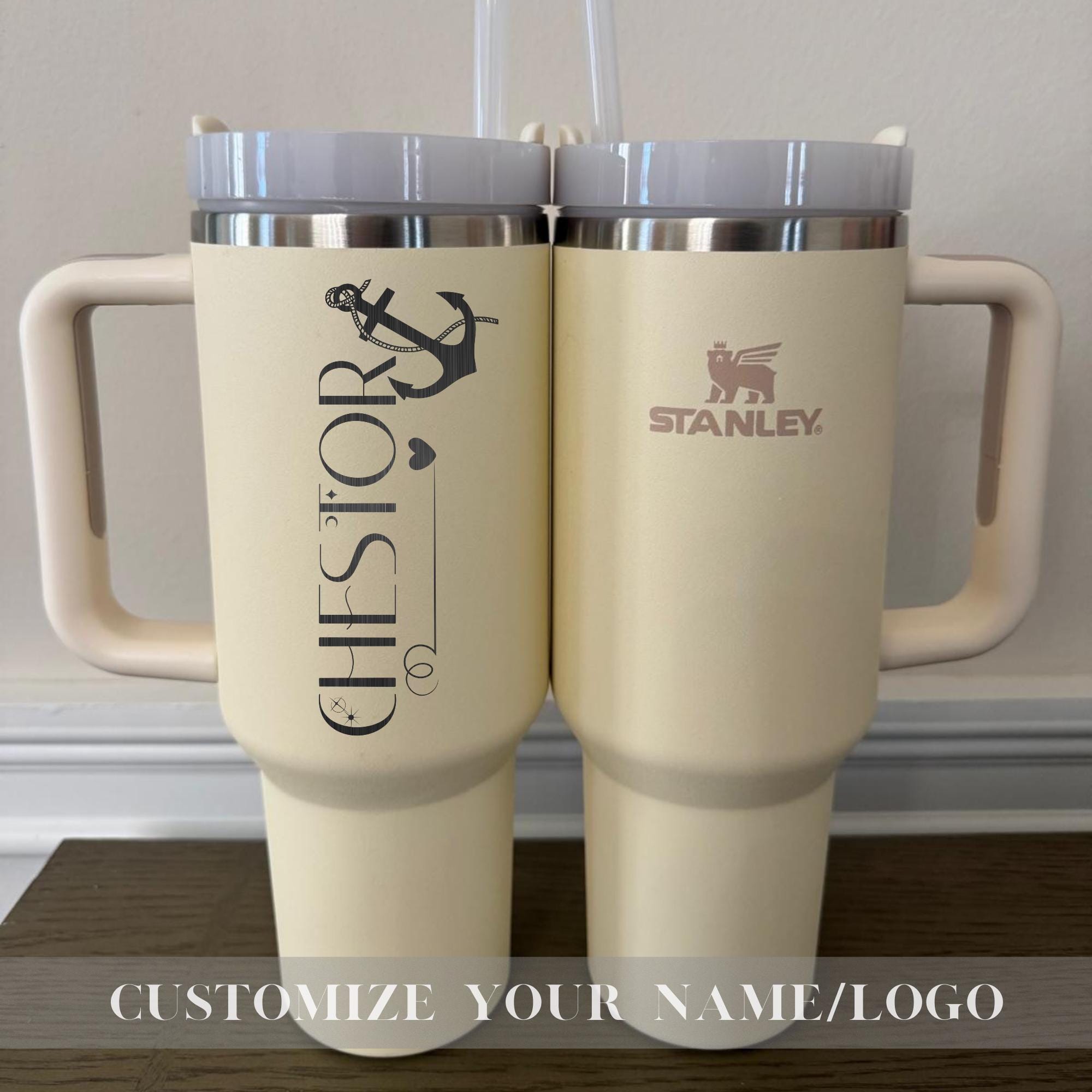 Personalized Anchor Stanley 40oz Tumbler - Custom Name Engraved Tumblers - Bridesmaid Proposal Gift - Gifts for Her - Insulated Travel Mug