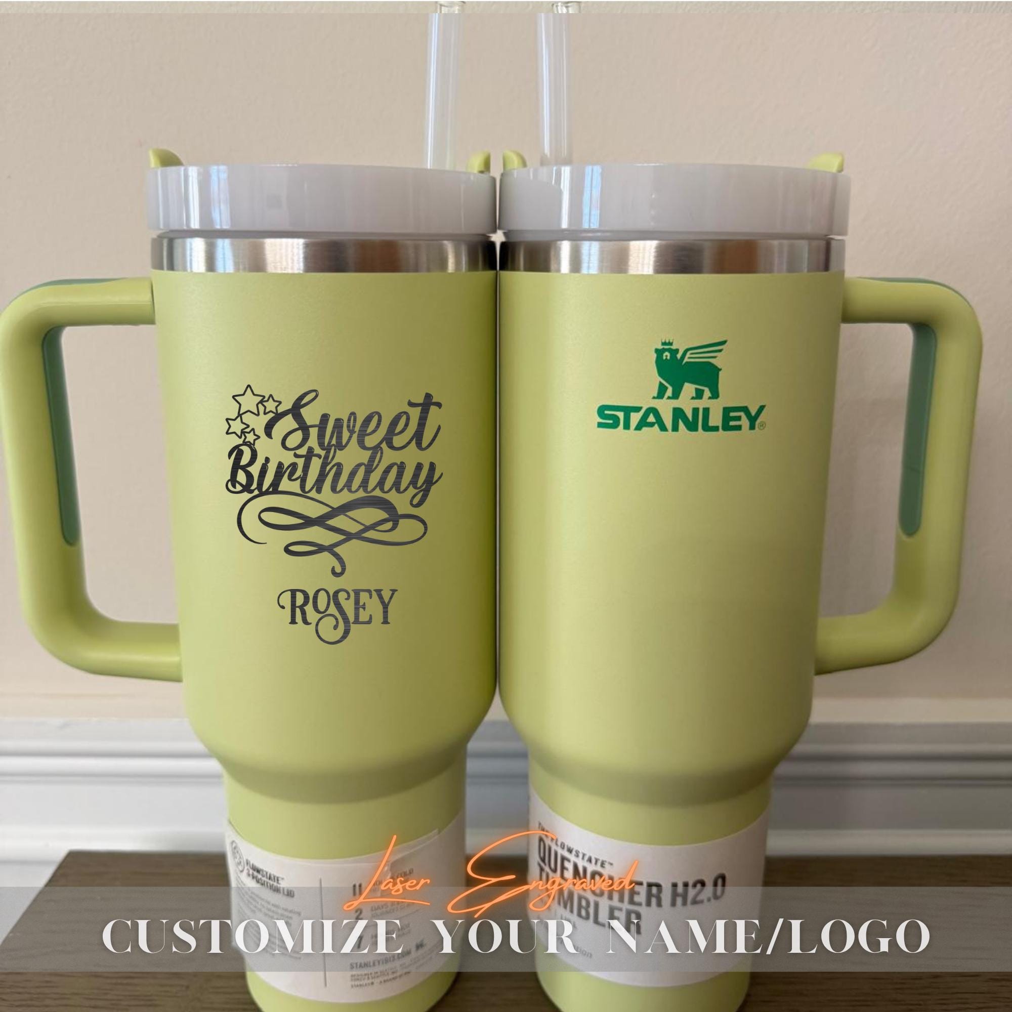 Personalised Stanley 40oz Tumbler for Sweet Birthday Gift - Perfect for Friends, Women, Men and Wife - Laser Engraved - Unique Birthday Gift