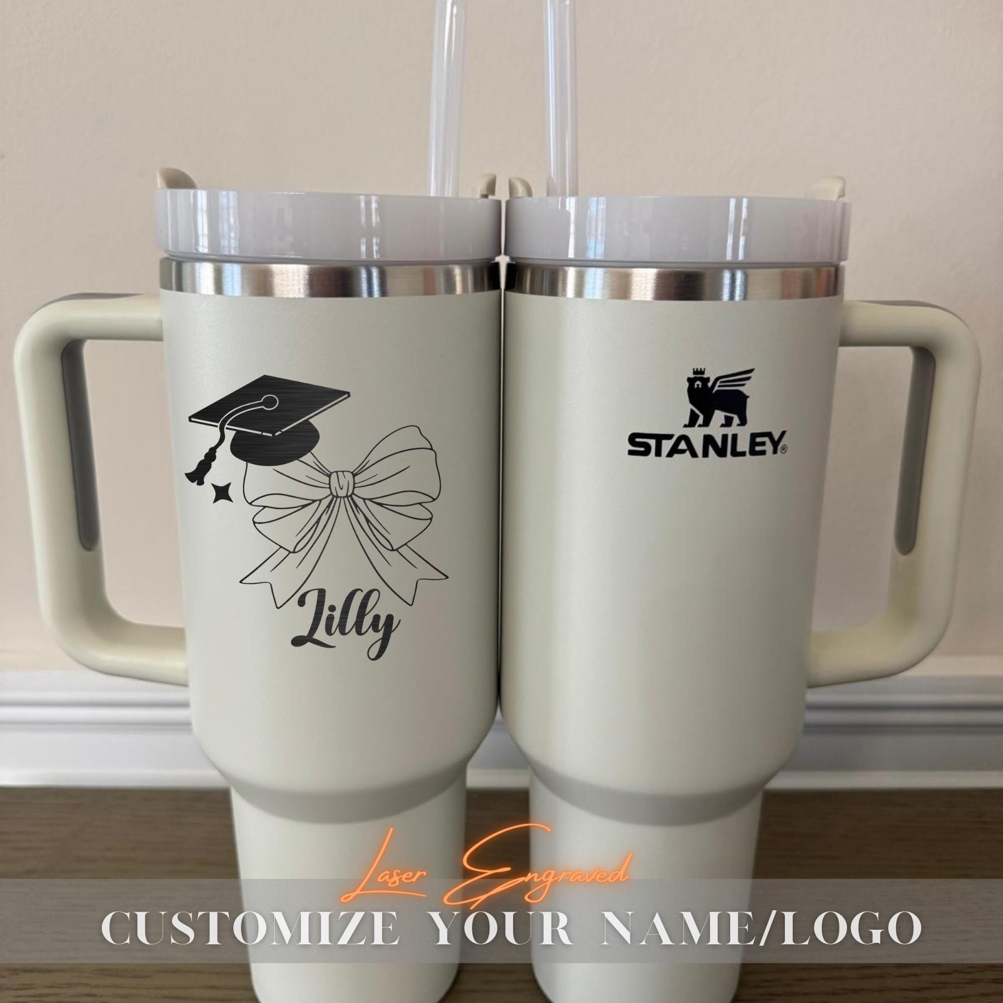 Personalized Stanley 40oz Tumbler,Insulated Travel Mug,Custom 40oz Tumblers,Engraved 40oz Tumbler,Laser Engraved Stanley Graduation Gift