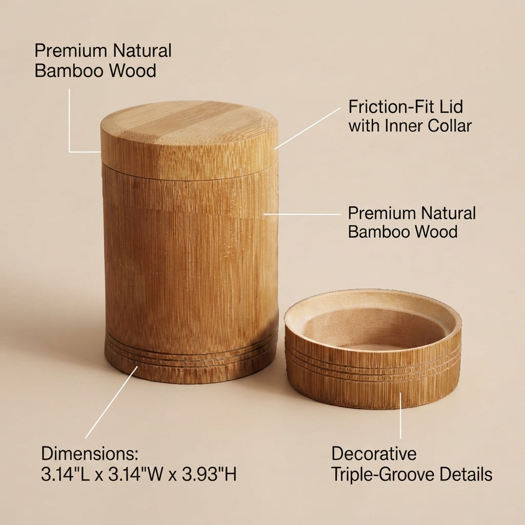 Personalized Bamboo Tea Canister Coffee Bean Storage Jar Housewarming Gift Custom Engraved