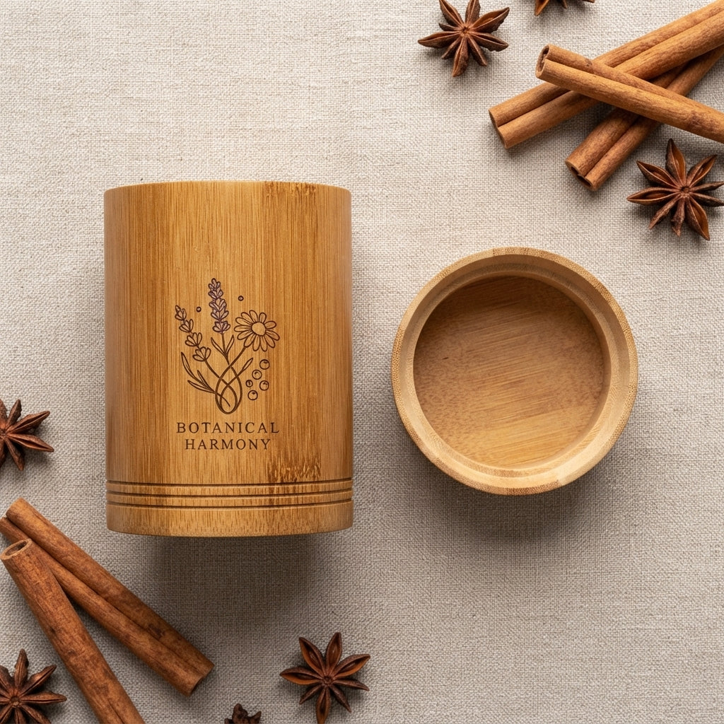 Personalized Bamboo Tea Canister Coffee Bean Storage Jar Housewarming Gift Custom Engraved