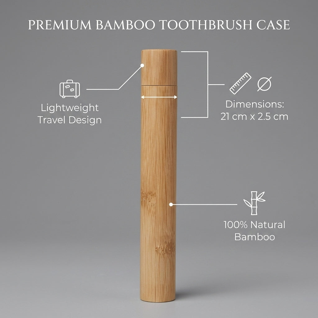 Personalized Bamboo Toothbrush Travel Case Portable Holder Housewarming Gift Custom Engraved