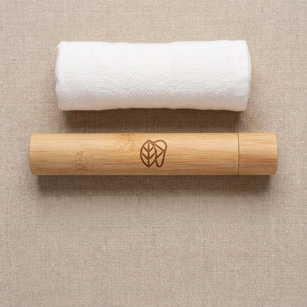 Personalized Bamboo Toothbrush Travel Case Portable Holder Housewarming Gift Custom Engraved