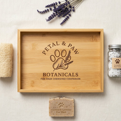 Personalized Bamboo Vanity Tray Wooden Bathroom Organizer Housewarming Gift Custom Engraved