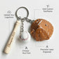 Personalized Baseball Keychain Wooden Bat Glove and Ball Charm Gift for Coach Custom Engraved