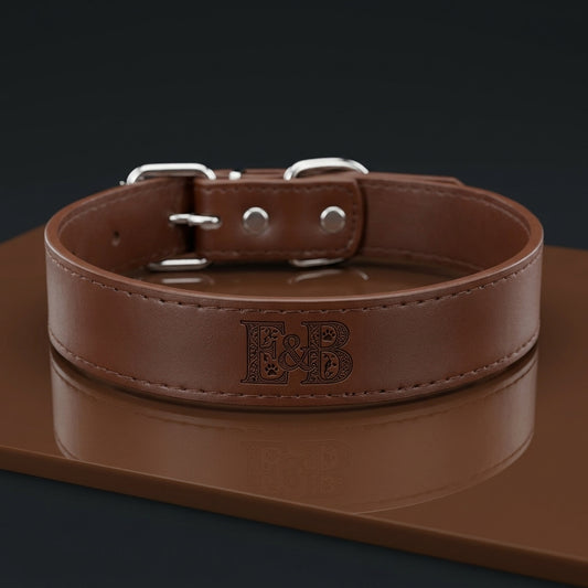 Personalized Dog Collar Soft Leather Adjustable Engraved Name Plate Custom Engraved