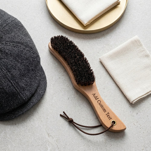 Personalized Felt Hat Brush Horsehair Cowboy Hat Cleaner with Wooden Handle Gift for Him Custom Engraved
