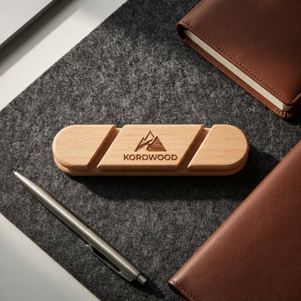 Personalized Cable Organizer Wooden Cord Holder Beech Wood Fathers Day Gift Custom Engraved