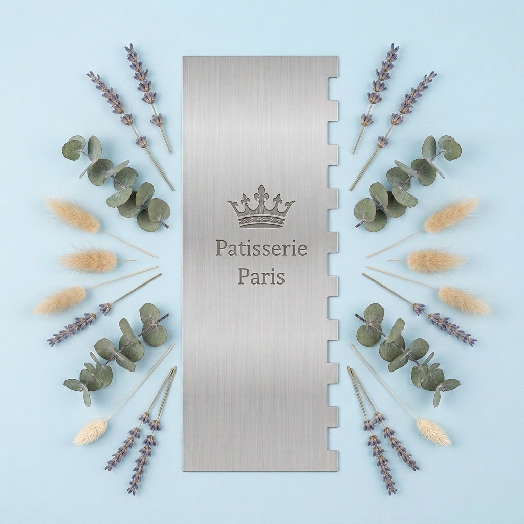 Personalized Cake Scraper Stainless Steel Double Sided Icing Smoother and Decorating Comb Custom Engraved
