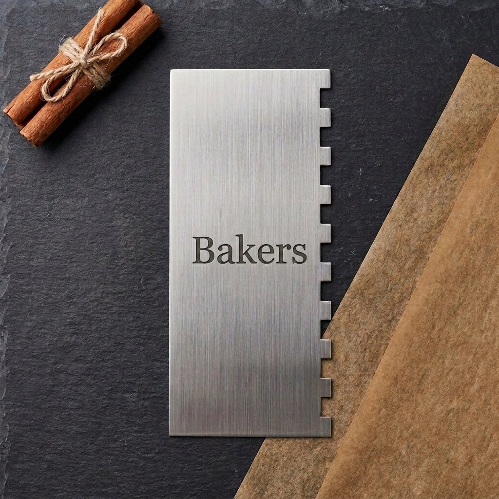 Personalized Cake Scraper Stainless Steel Double Sided Icing Smoother and Decorating Comb Custom Engraved