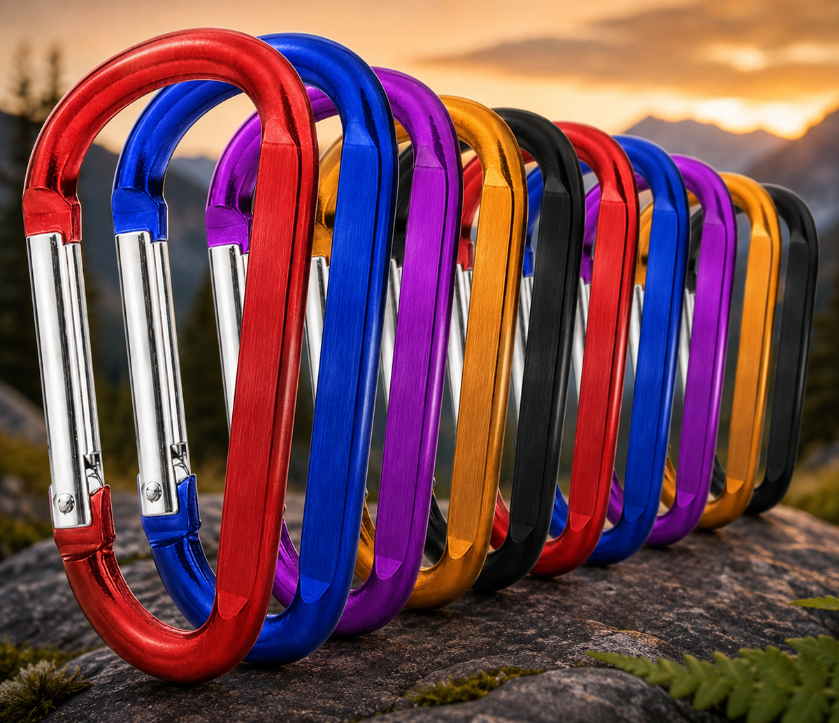 Personalized Carabiner Keychain Set Aluminum Spring Snap Hook Gift for Him Custom Engraved