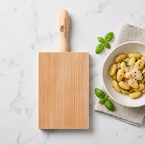 Personalized Gnocchi Board Wooden Pasta Maker with Roller Gift for Pasta Lovers Custom Engraved
