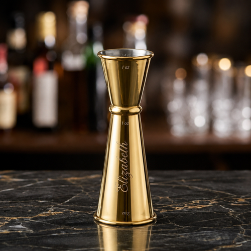 Personalized Cocktail Jigger Double Bartending Tool Stainless Steel Groomsmen Gift Custom Engraved