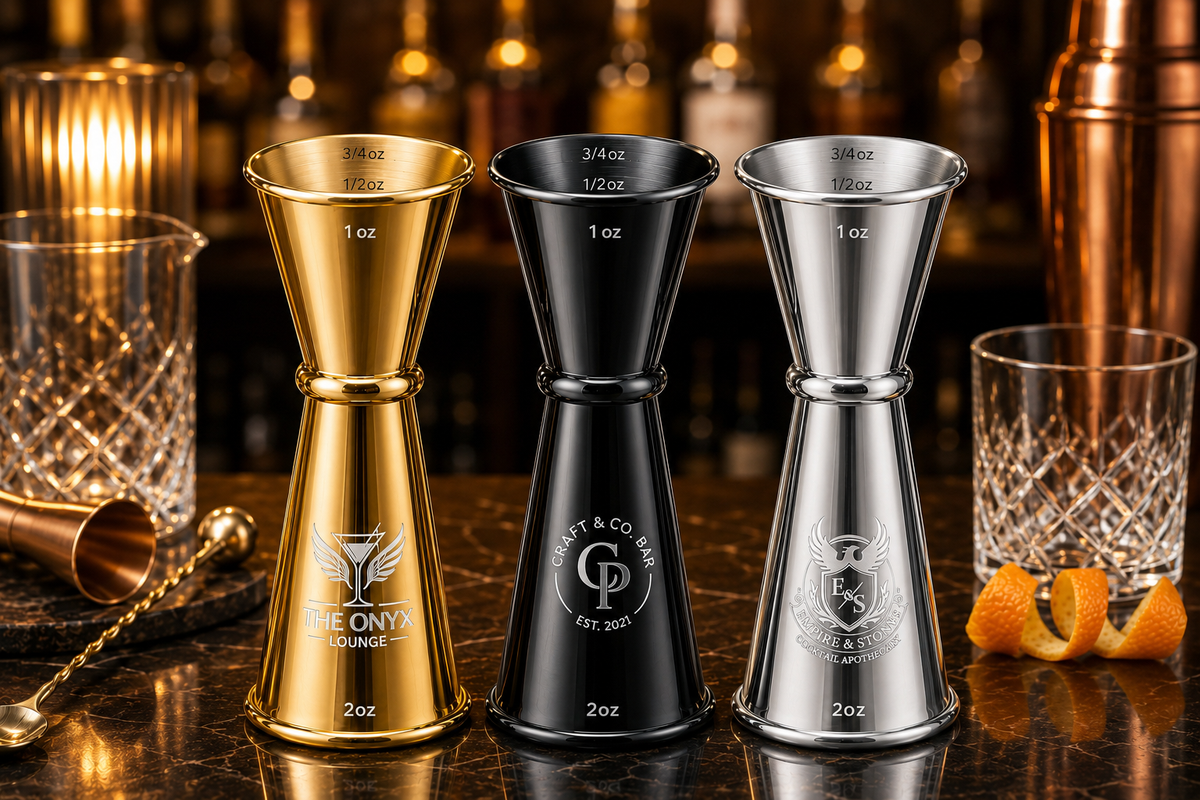 Personalized Cocktail Jigger Double Bartending Tool Stainless Steel Groomsmen Gift Custom Engraved