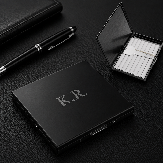 Personalized Cigarette Case Stainless Steel Extra Slim Gift for Smokers Custom Engraved