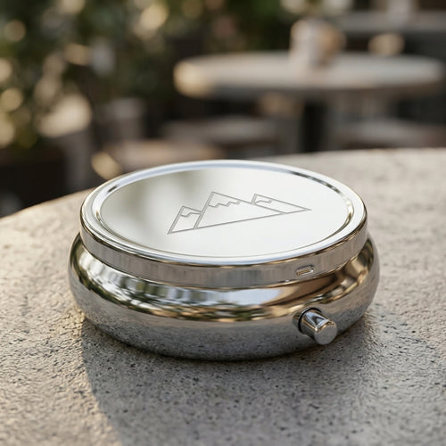 Personalized Pill Box Small Round Metal Case for Purse Gift for Mom Custom Engraved