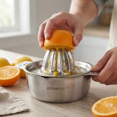 Personalized Citrus Juicer Stainless Steel Manual Hand Press Lemon Squeezer with Bowl Custom Engraved