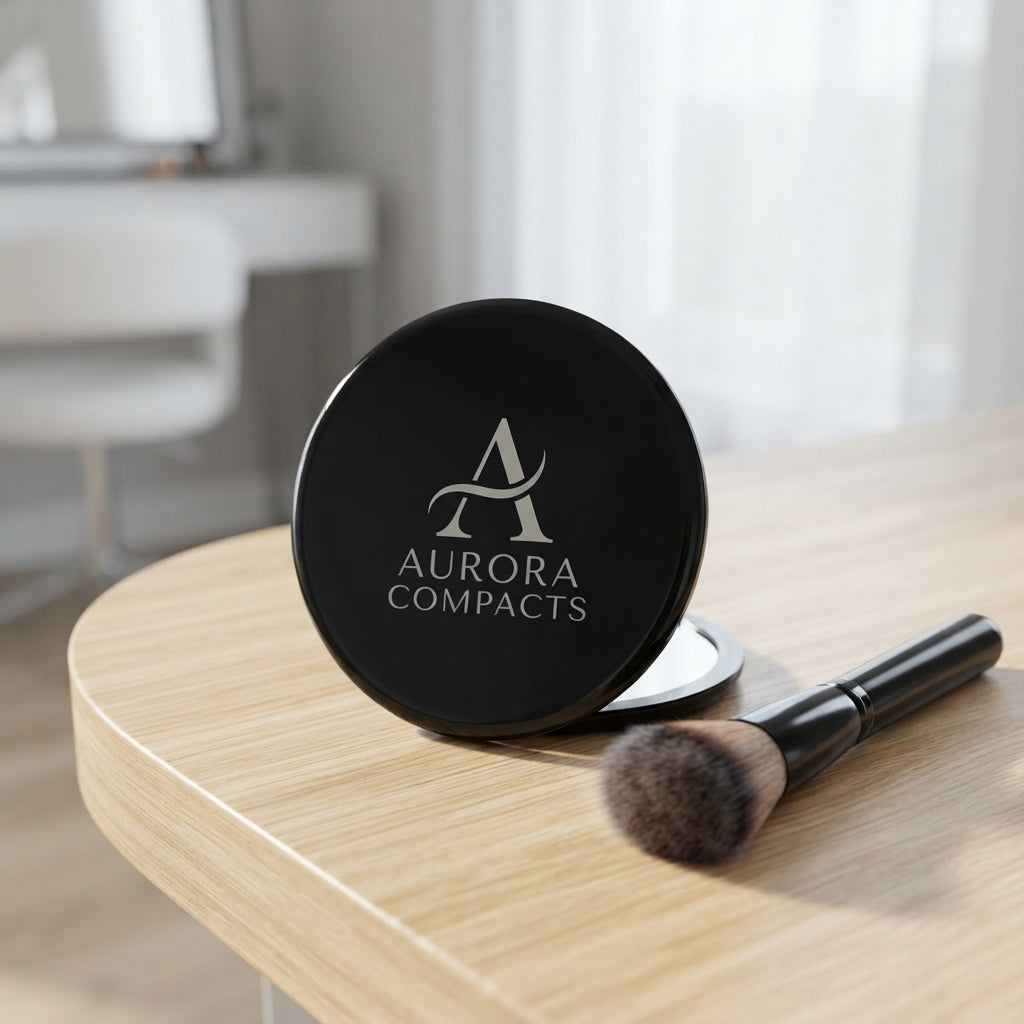 Personalized Compact Makeup Mirror 10X Magnifying Double Sided Travel Pocket Mirror Custom Engraved