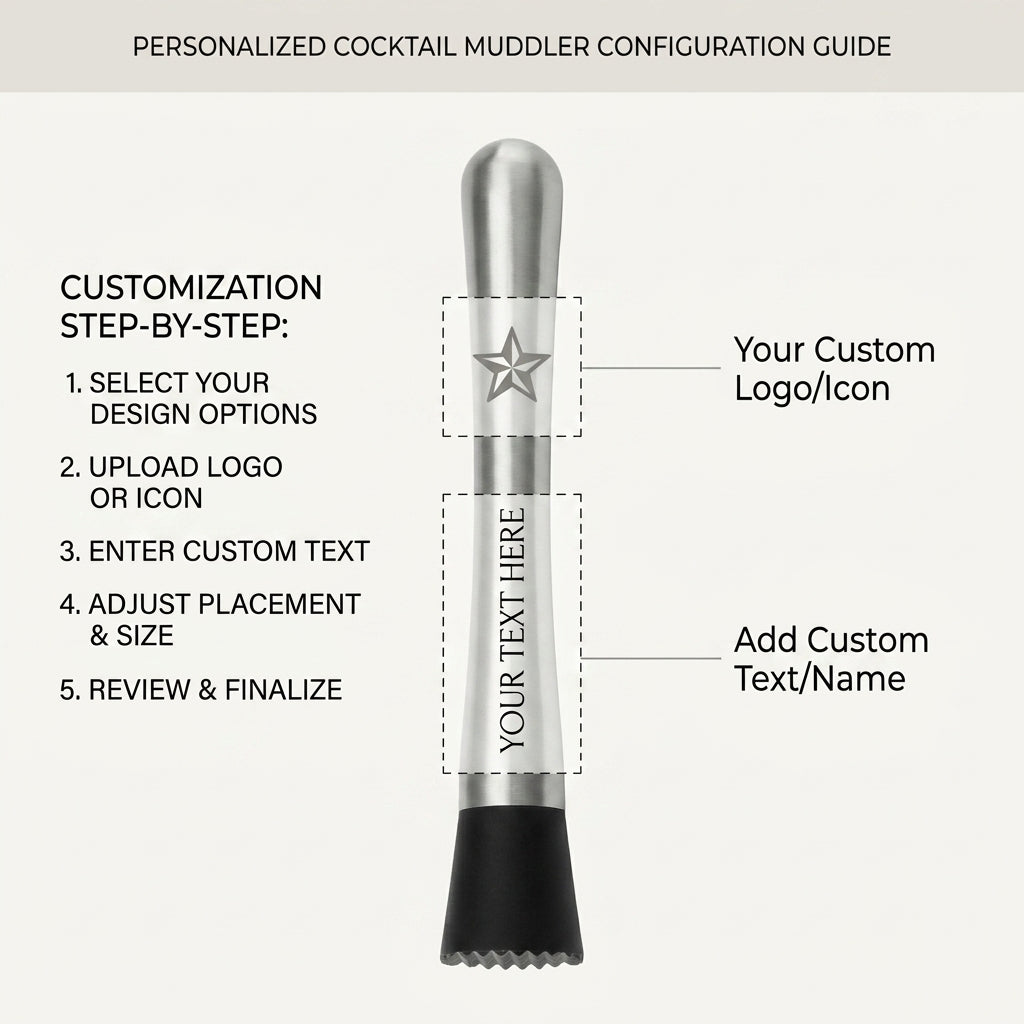 Personalized Cocktail Muddler Stainless Steel Bar Tool Groomsmen Gift Custom Engraved
