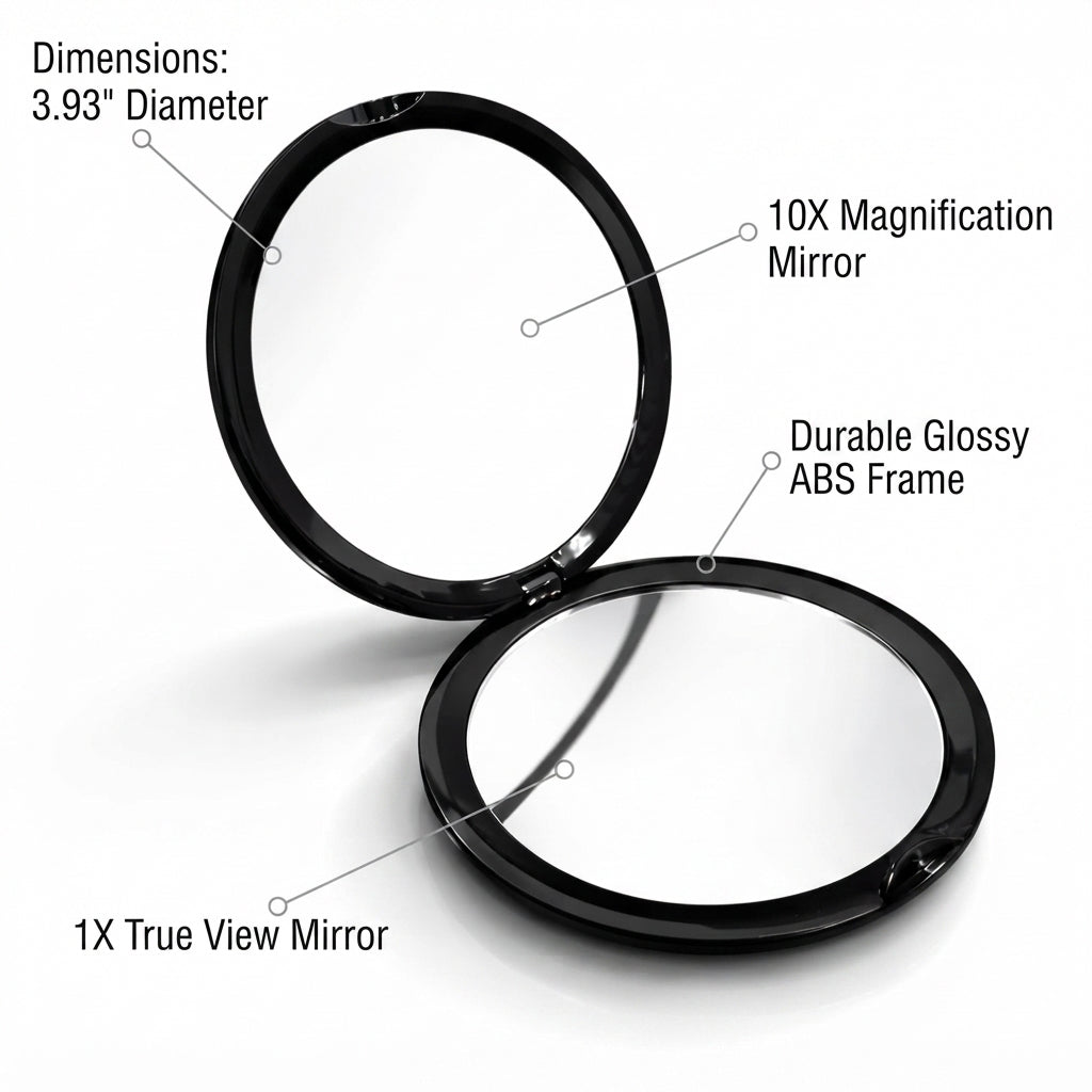 Personalized Compact Makeup Mirror 10X Magnifying Double Sided Travel Pocket Mirror Custom Engraved