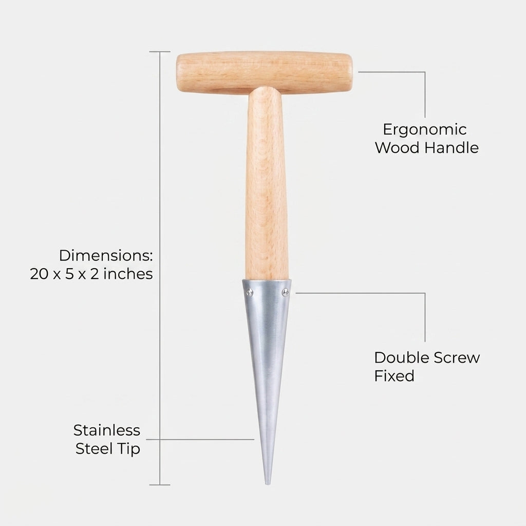 Personalized Garden Dibber Wooden Handle Planting Tool Gift for Gardener Custom Engraved