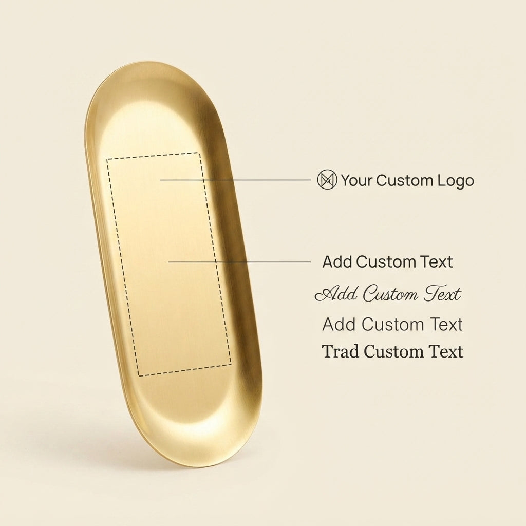 Personalized Jewelry Tray Gold Stainless Steel Oval Vanity Catchall Gift for Her Custom Engraved