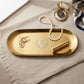 Personalized Jewelry Tray Gold Stainless Steel Oval Vanity Catchall Gift for Her Custom Engraved