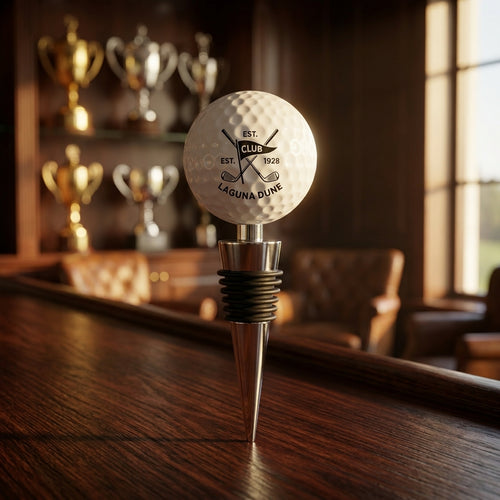 Personalized Golf Ball Wine Stopper Novelty Barware Gift for Golfer Custom Engraved
