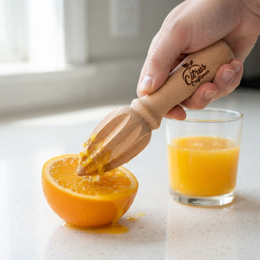 Personalized Citrus Reamer Beech Wood Handheld Lemon and Orange Juicer Custom Engraved