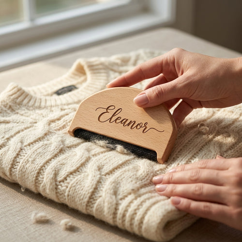 Personalized Sweater Comb Wooden Cashmere Fabric Defuzzer and Pilling Remover Custom Engraved