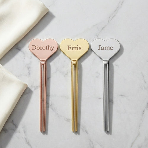 Personalized Toothpaste Squeezer Set of 3 Stainless Steel Heart Shape Mother's Day Gift Custom Engraved