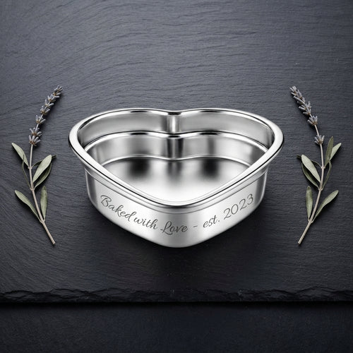 Personalized Heart Shaped Cake Pan Stainless Steel Nonstick Wedding Gift Custom Engraved