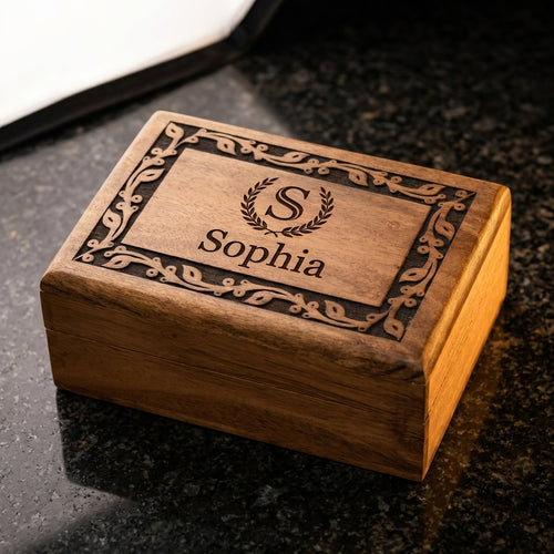 Personalized Wooden Jewelry Box Acacia Wood Decorative Bridesmaid Gift Custom Engraved