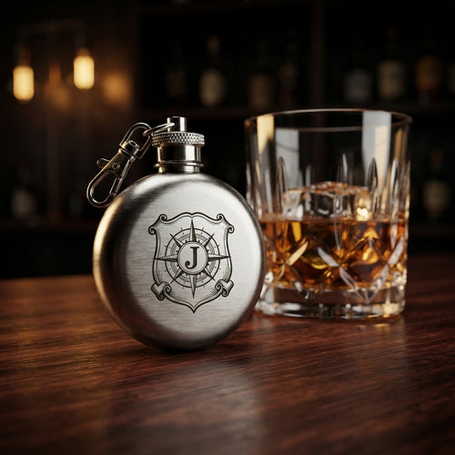Personalized Mini Hip Flask Stainless Steel Keychain Flask Groomsmen Gift Custom Engraved