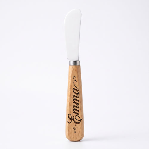 Personalized Butter Knife Spreader Wooden Handle Cheese Knife Housewarming Gift Custom Engraved